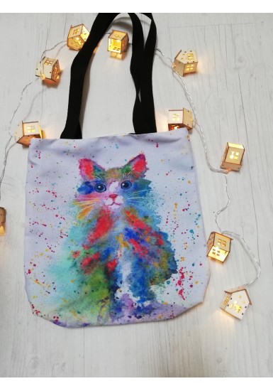 Tote bag artistique "chat...
