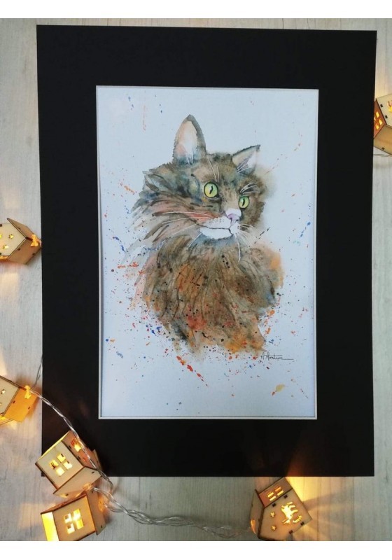 Chat D Automne A L Aquarelle