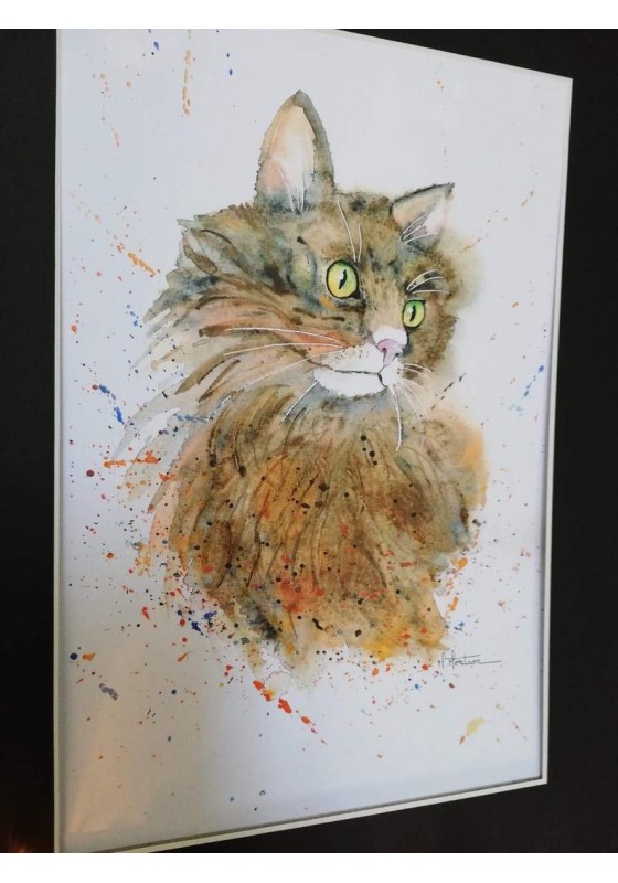 Chat D Automne A L Aquarelle